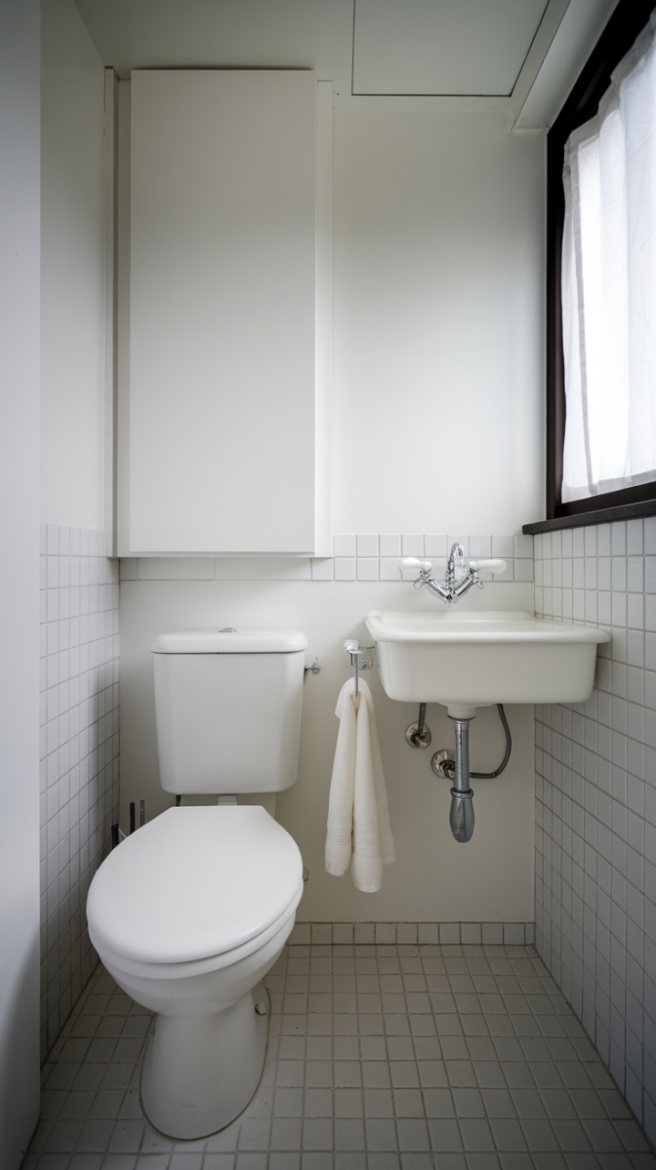 Serene Modern Bathroom with White Fixtures
