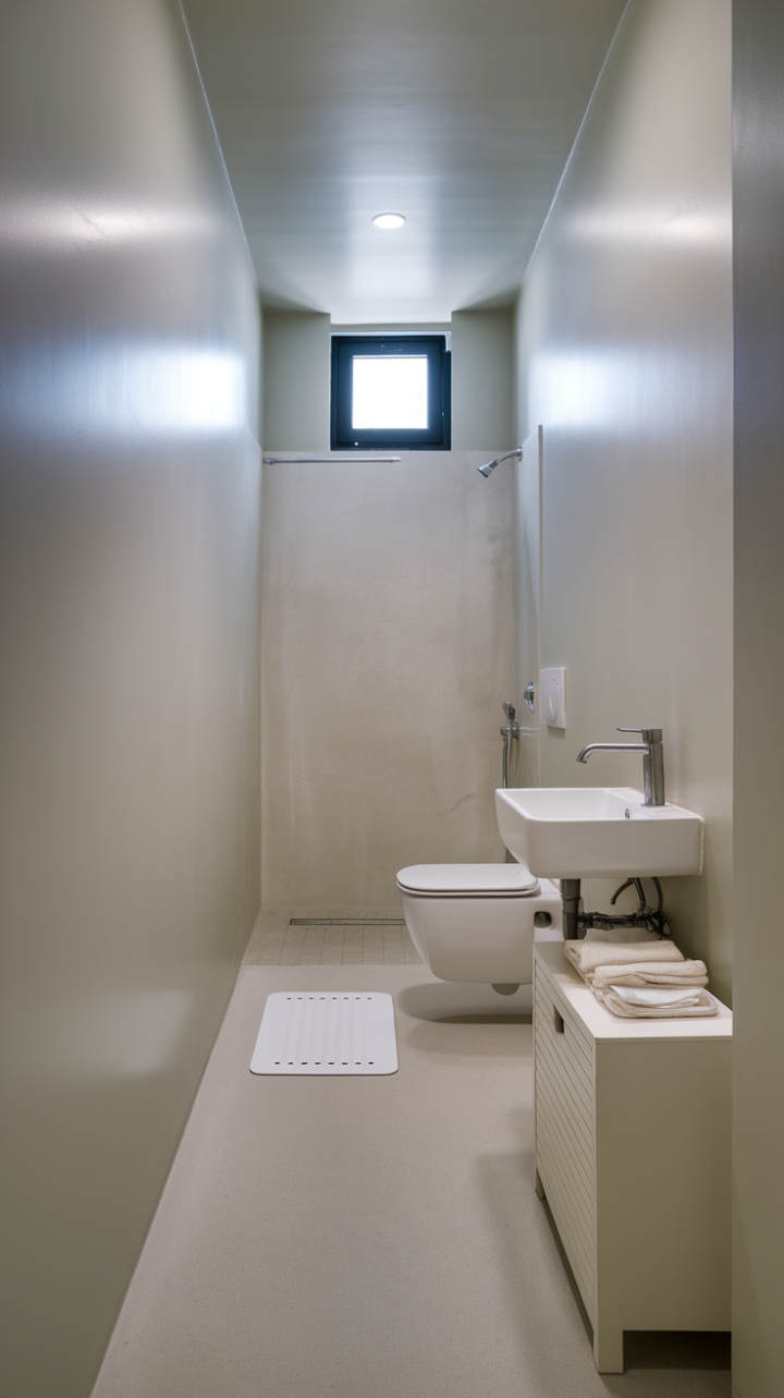 Minimalist Serenity: A Compact White Bathroom