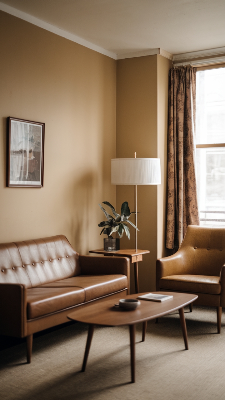 Vintage Charm: A Cozy Mid-Century Modern Living Room