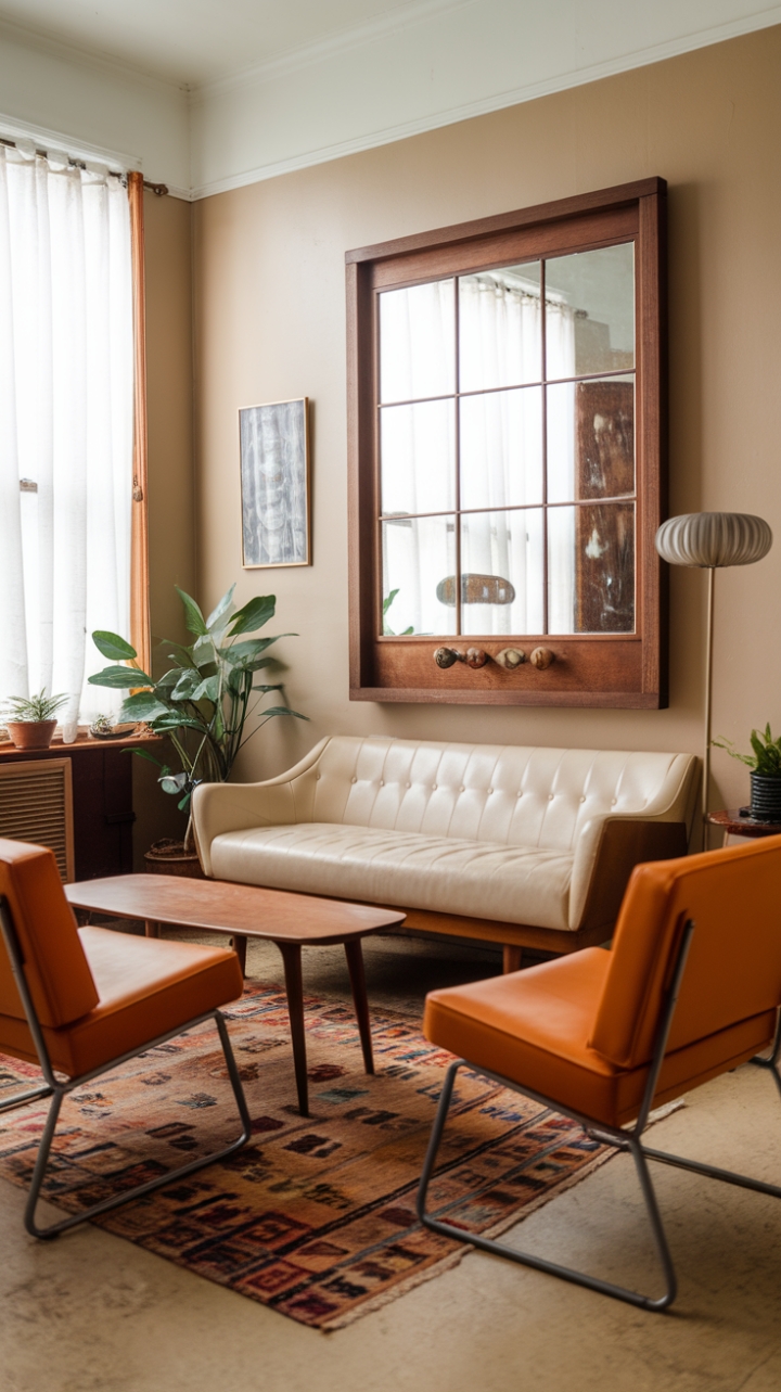 Vintage Charm: A Cozy Mid-Century Modern Living Room