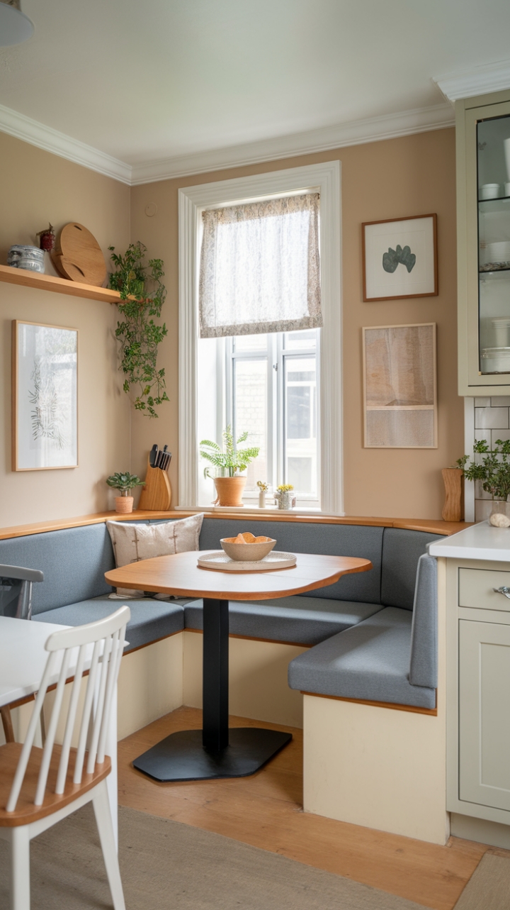 Inviting Compact Kitchen with Breakfast Nook and Natural Light