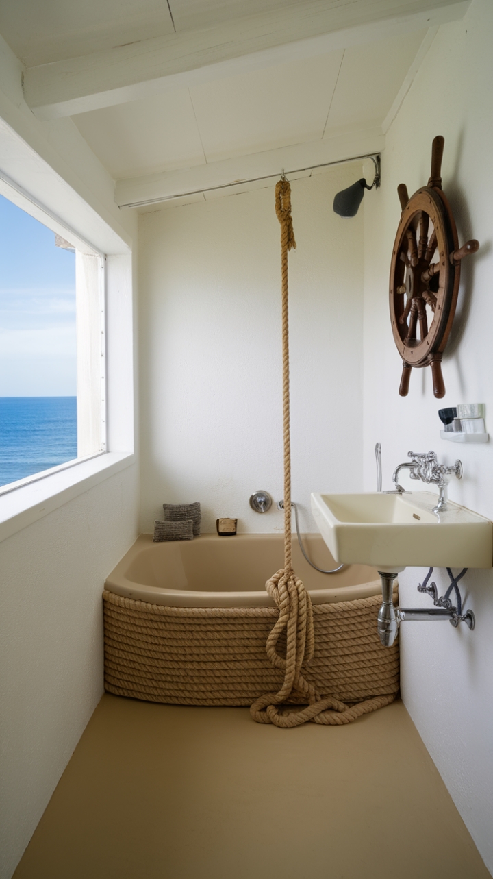 Seaside Serenity: A Nautical Bathroom Retreat
