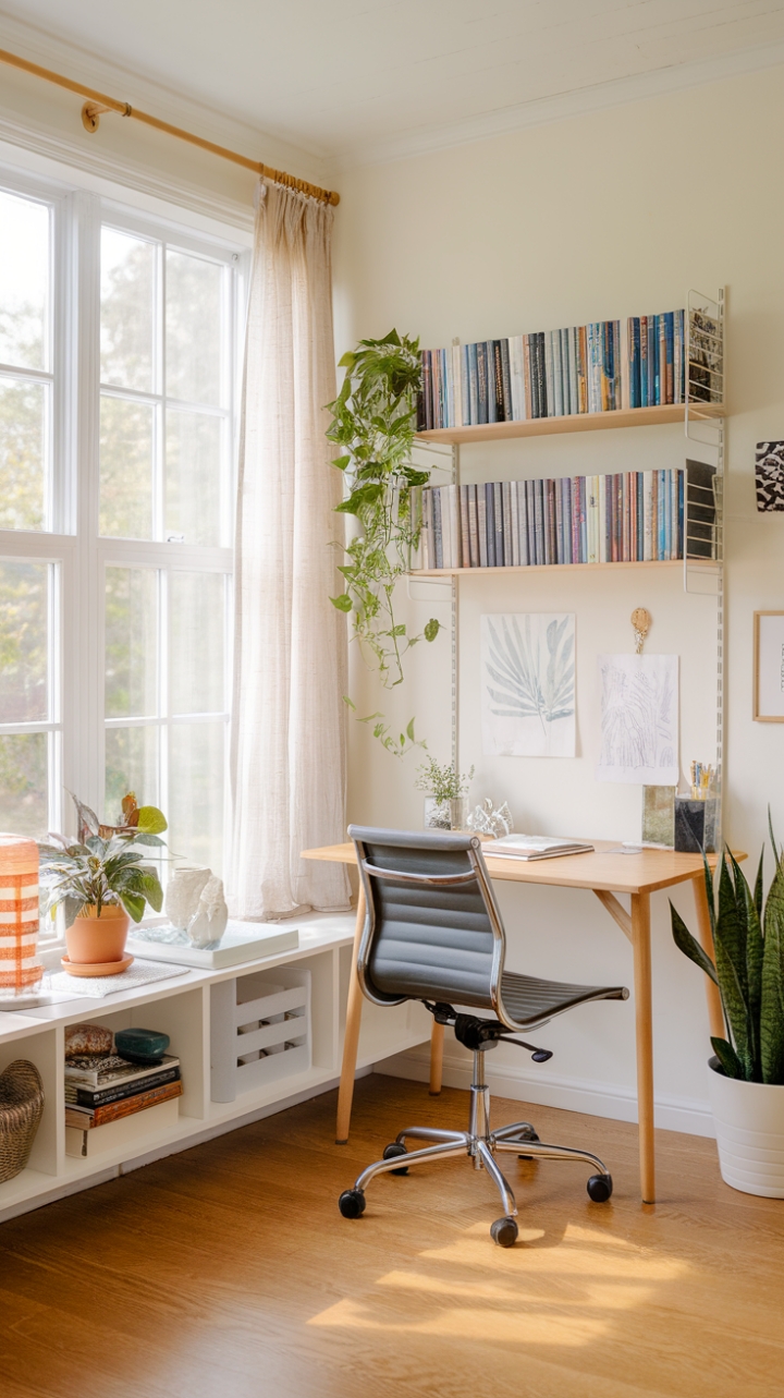 Sunlit Serenity: A Cozy Home Office That Inspires