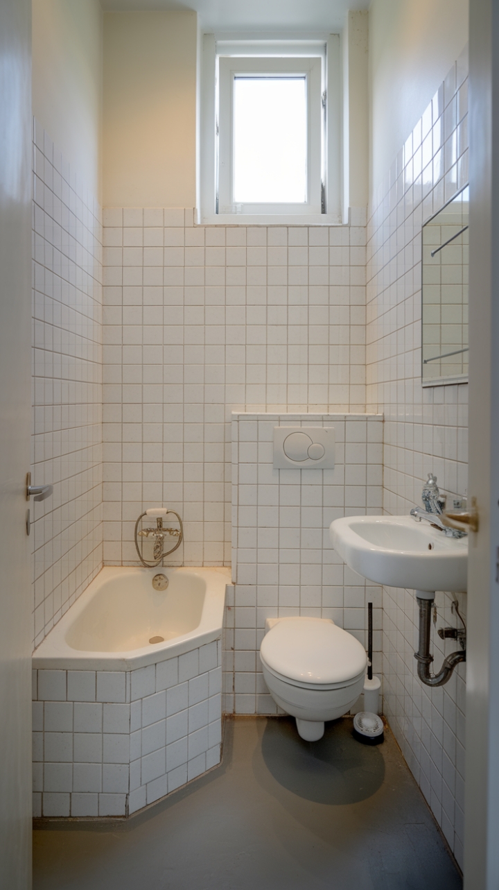 Bright and Airy White and Gray Bathroom