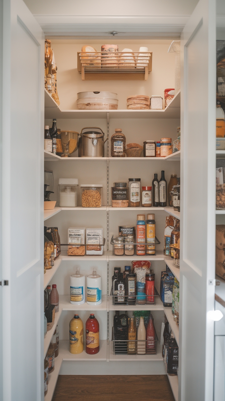 Efficient Kitchen Closet with Compact Pantry Storage