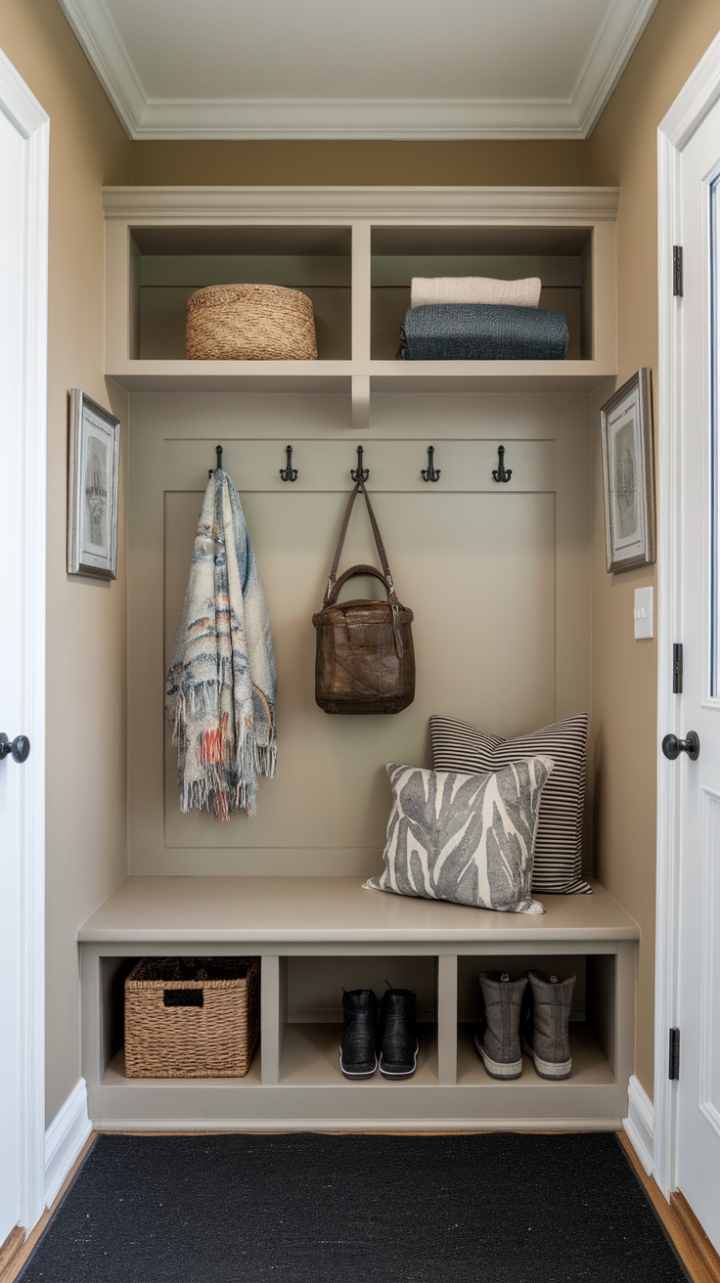 Stylish and Functional Foyer Makeover with Wall-Mounted Storage