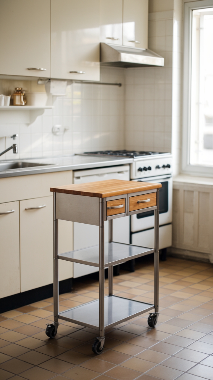 Mobile Modern Kitchen Island for Small Spaces