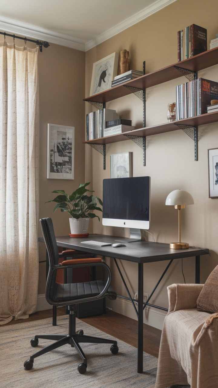 Warm and Inviting Compact Workspace