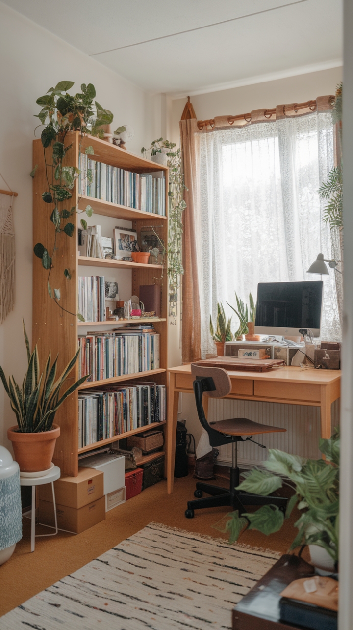 Charming Small Workspace Blending Style and Function