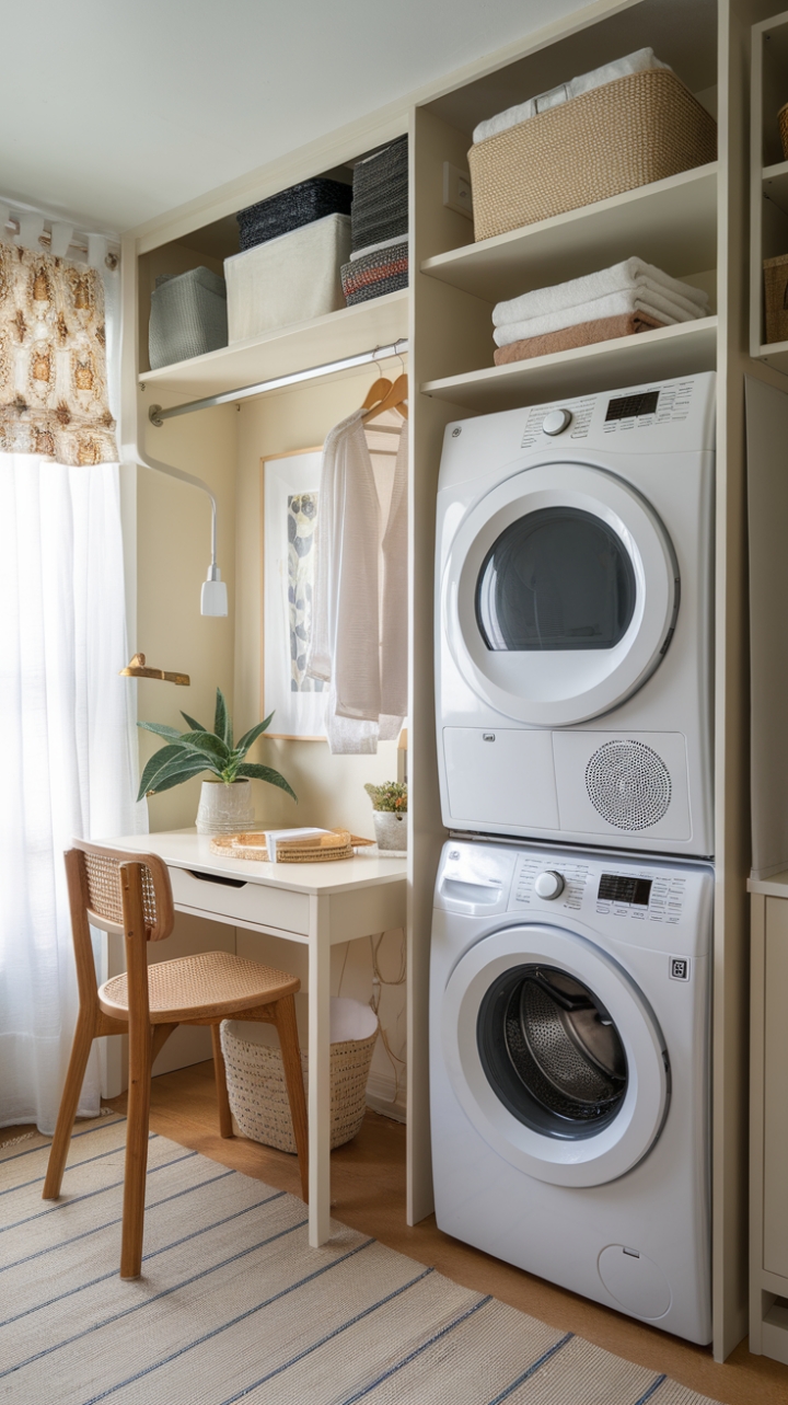 Smart Small-Space Laundry & Work Nook
