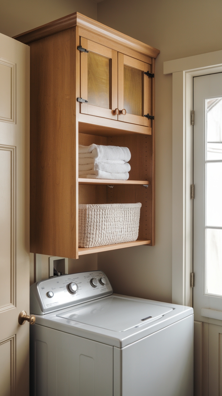 Chic Space-Saving Laundry Cabinet for Small Rooms