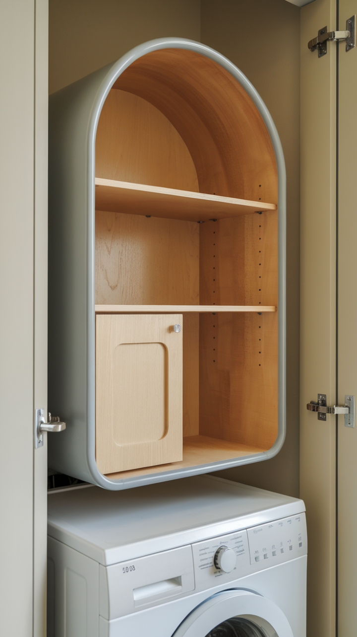 Stylish Wooden Laundry Cabinet for Compact Spaces