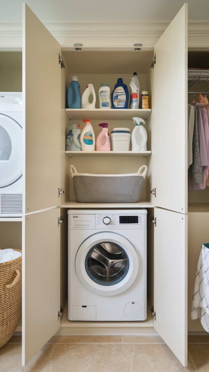 Maximize Small Laundry Spaces with Clever Cabinet Storage