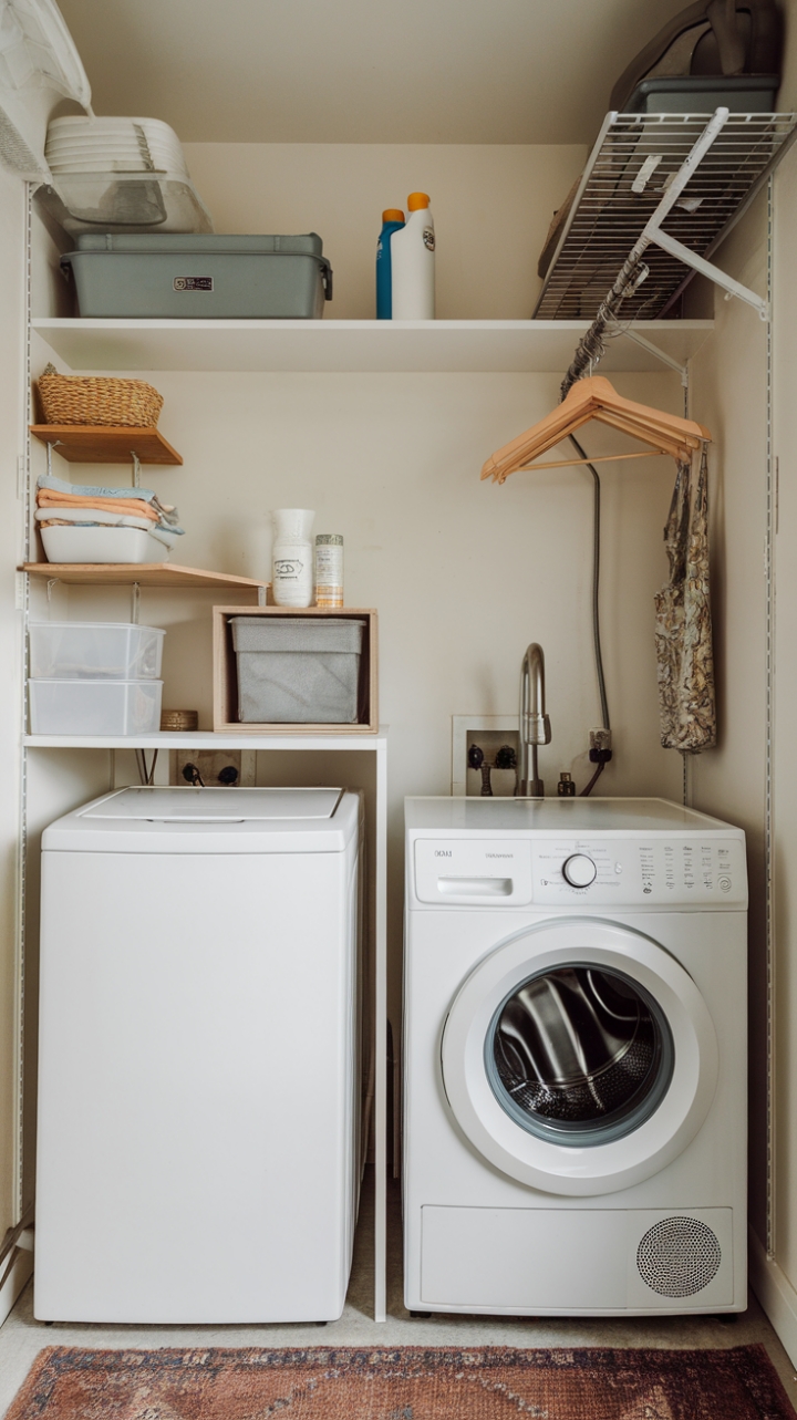 Efficient Laundry Space with Style and Storage