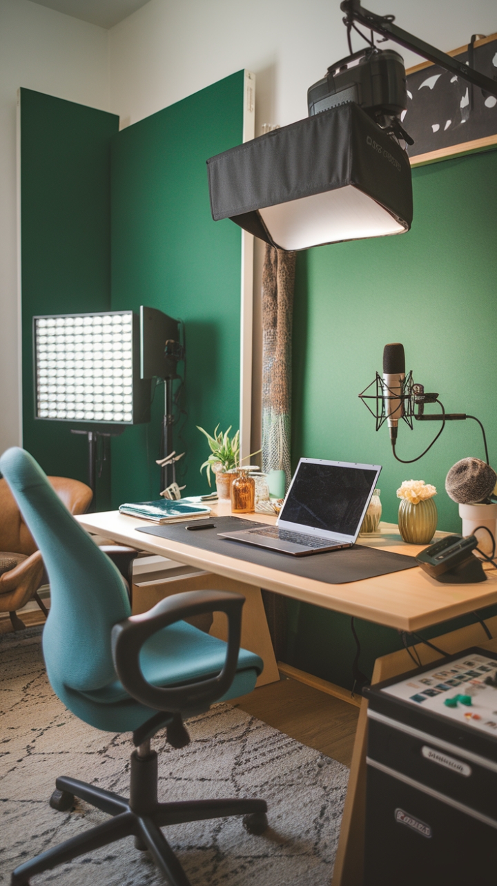 Efficient and Creative: A Sleek Home YouTube Studio Design