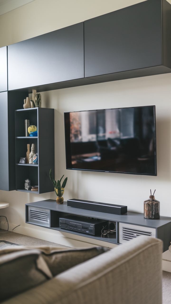 Modern Media Wall Enhances Small Living Room Style