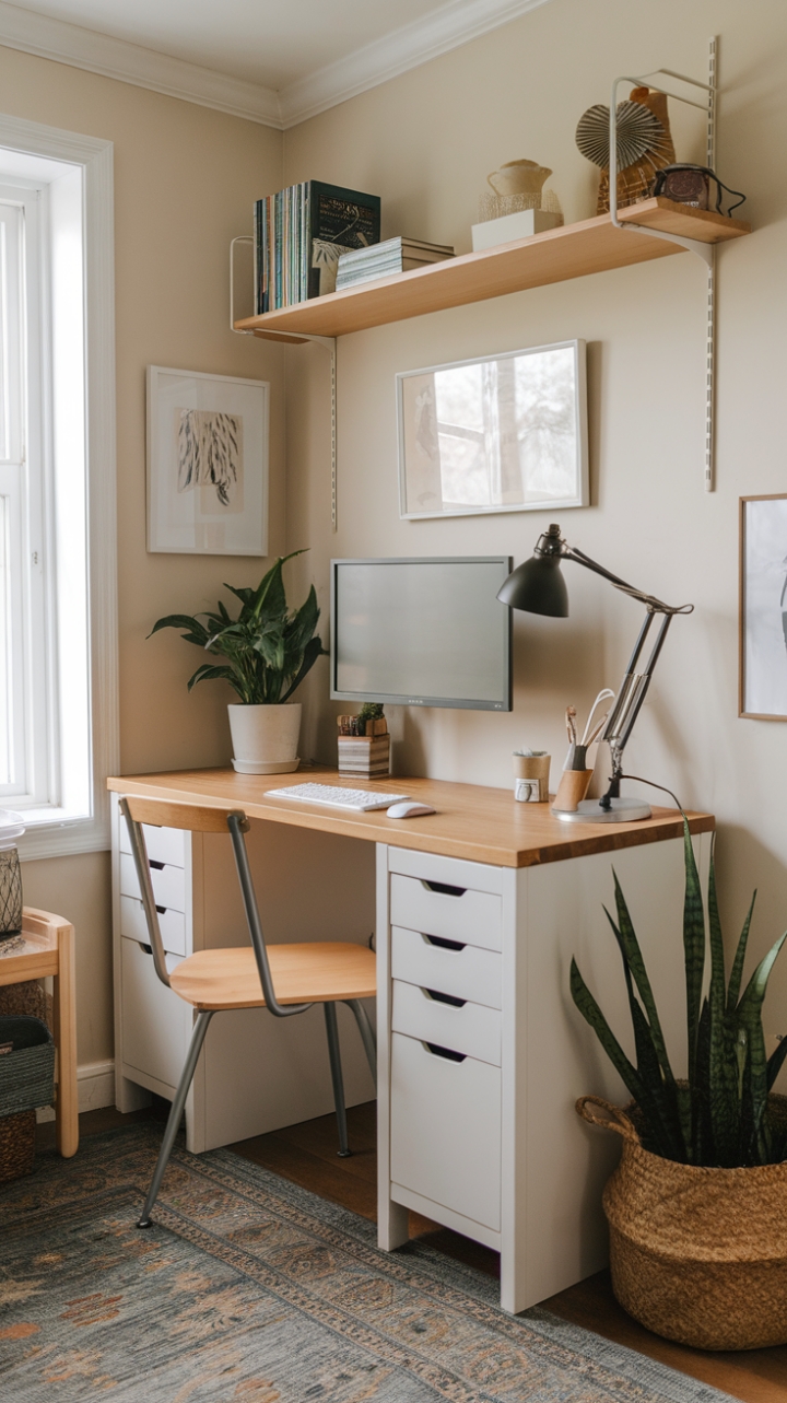 Bright and Organized: A Compact Home Office Inspiration