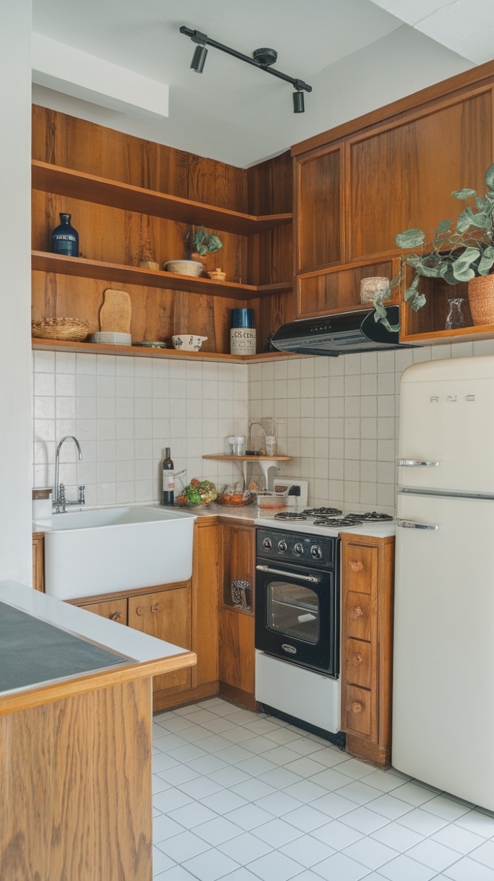 Warmth and Style in a Compact U-Shaped Kitchen