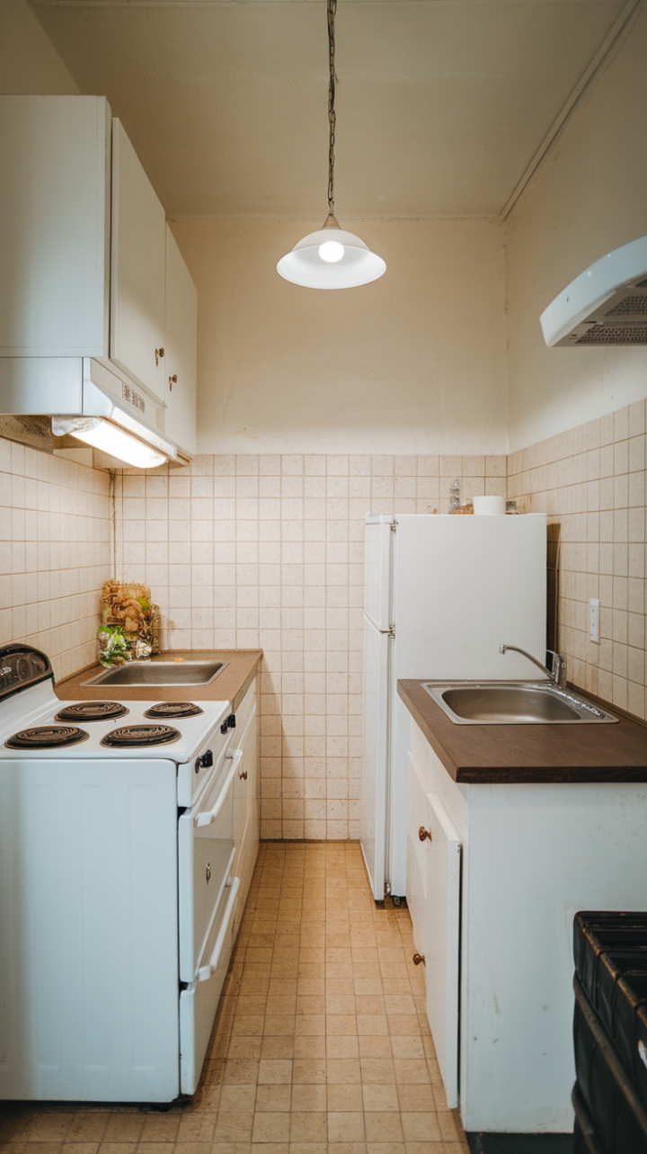 Efficient U-Shaped Kitchen with Warm Accents