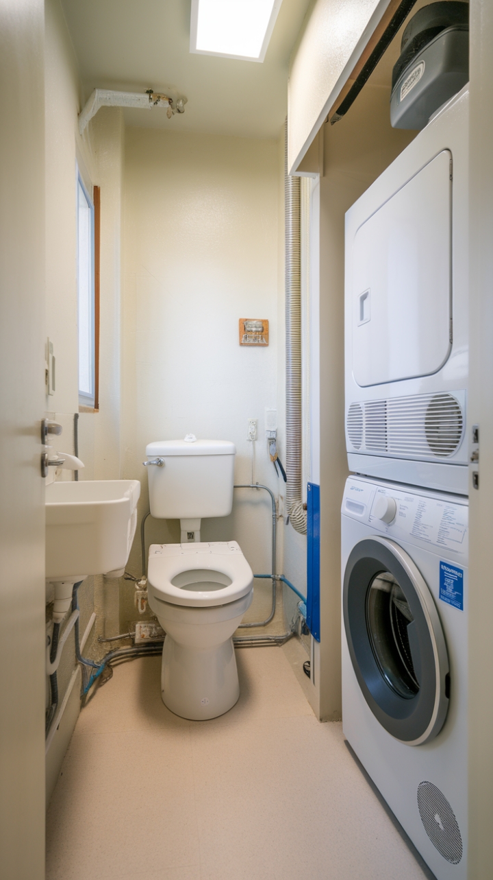 Chic Compact Laundry Nook with Neutral Elegance