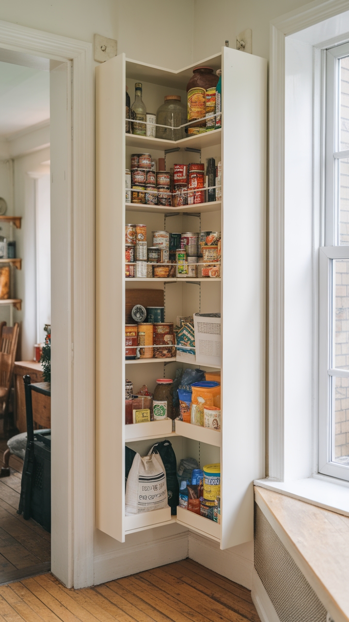 Smart Storage: Slim Pantry Cabinet Maximizes Vertical Space