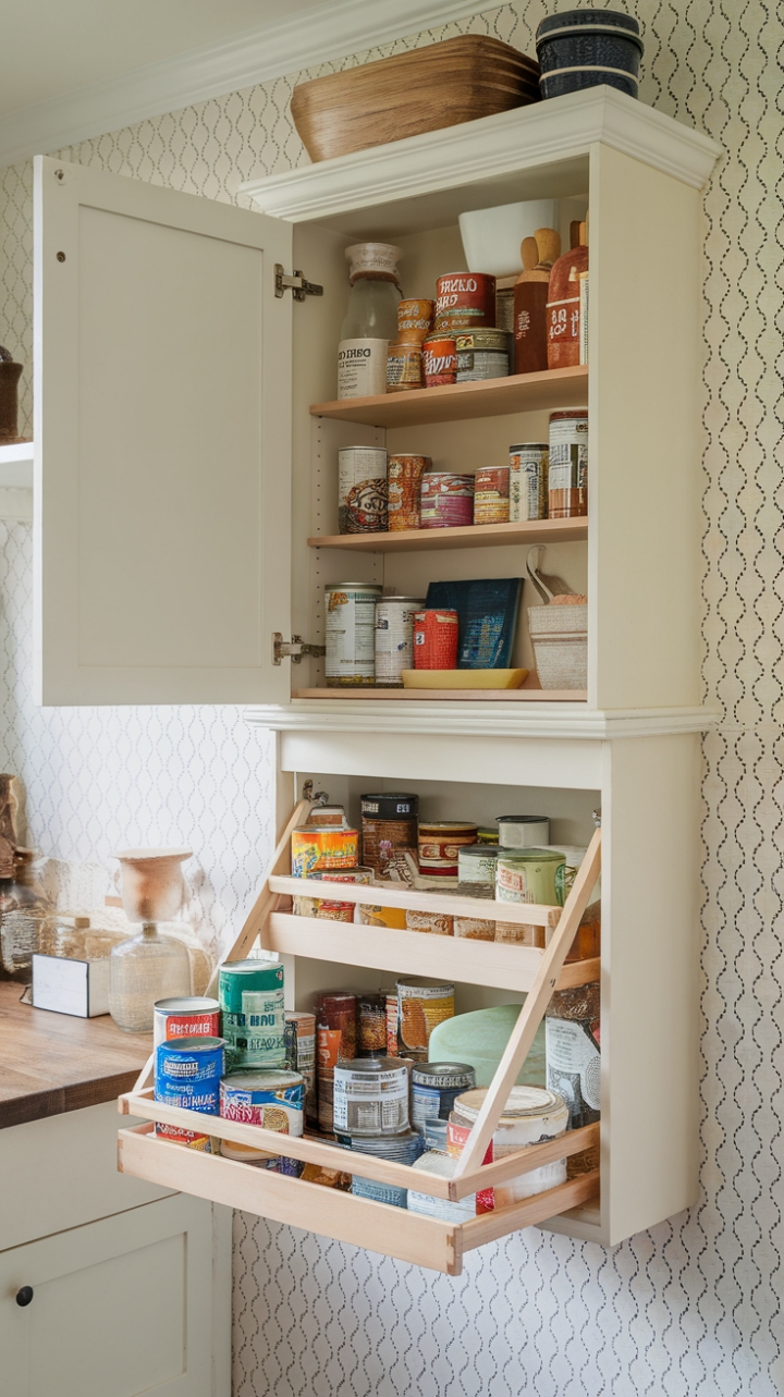 Stylish Wall-Mounted Pantry for Small Kitchens