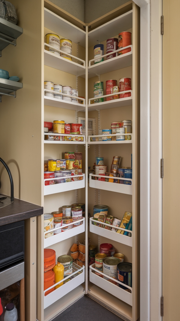 Space-Saving Elegance: Narrow Pantry for Efficient Food Organization