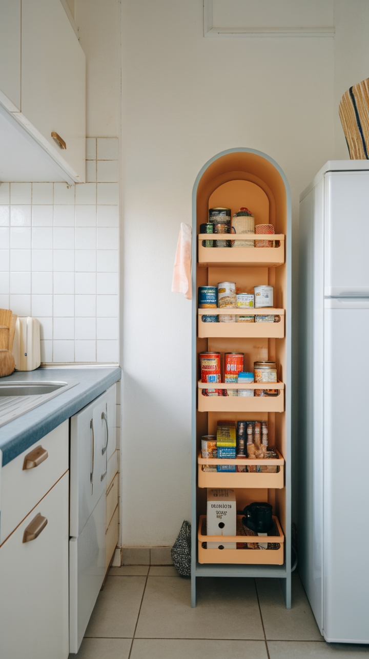 Sleek Freestanding Pantry for Stylish Kitchen Storage