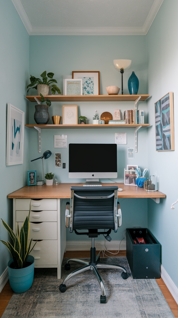 Serene and Stylish Cozy Home Workspace