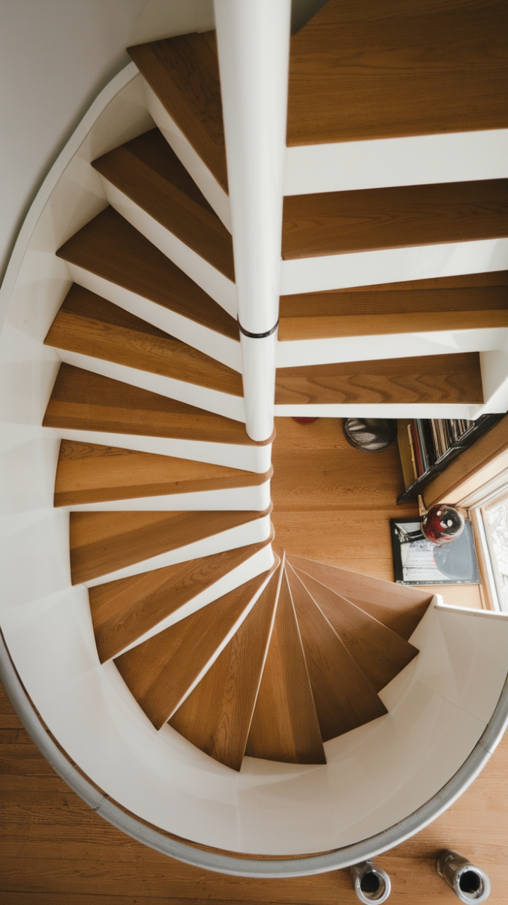 Elegant Compact Wooden Staircase for Small Spaces