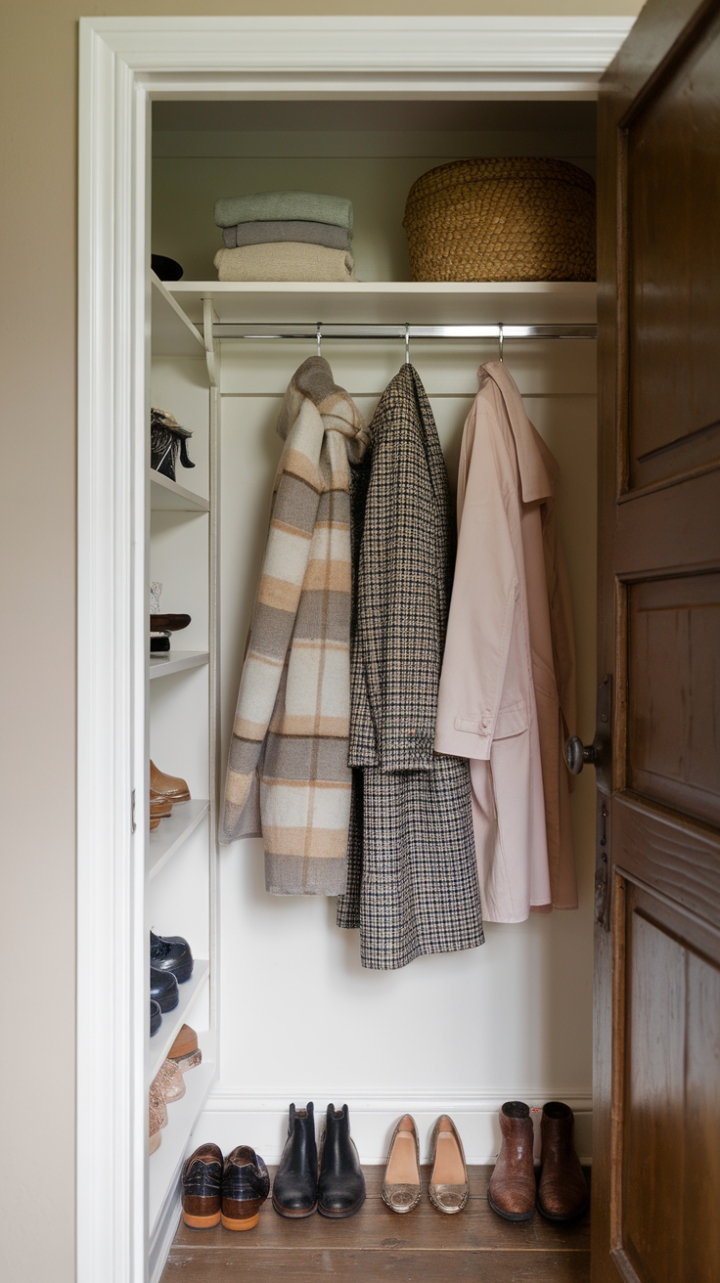 Smart Space: Compact Entry Closet with Organized Storage