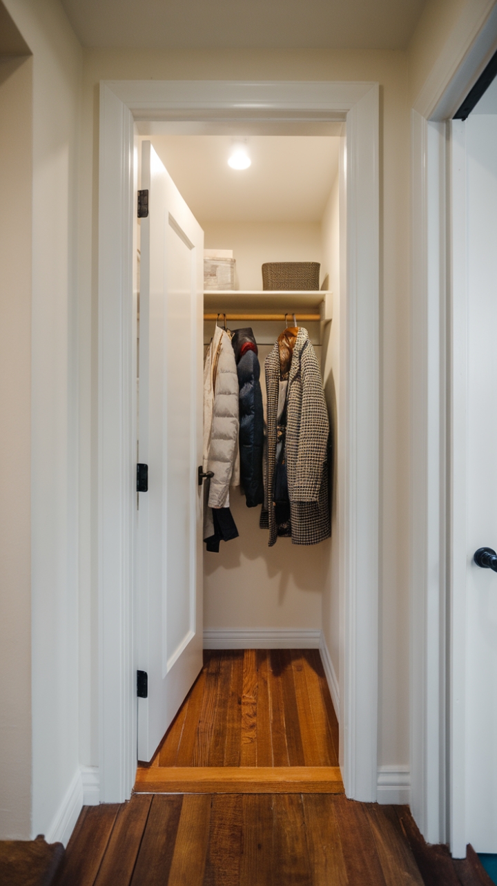 Efficient Narrow Entry Closet Design