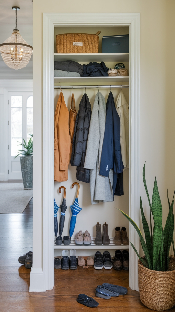 20 Genius Ways to Make Your Tiny Entry Closet Look Chic