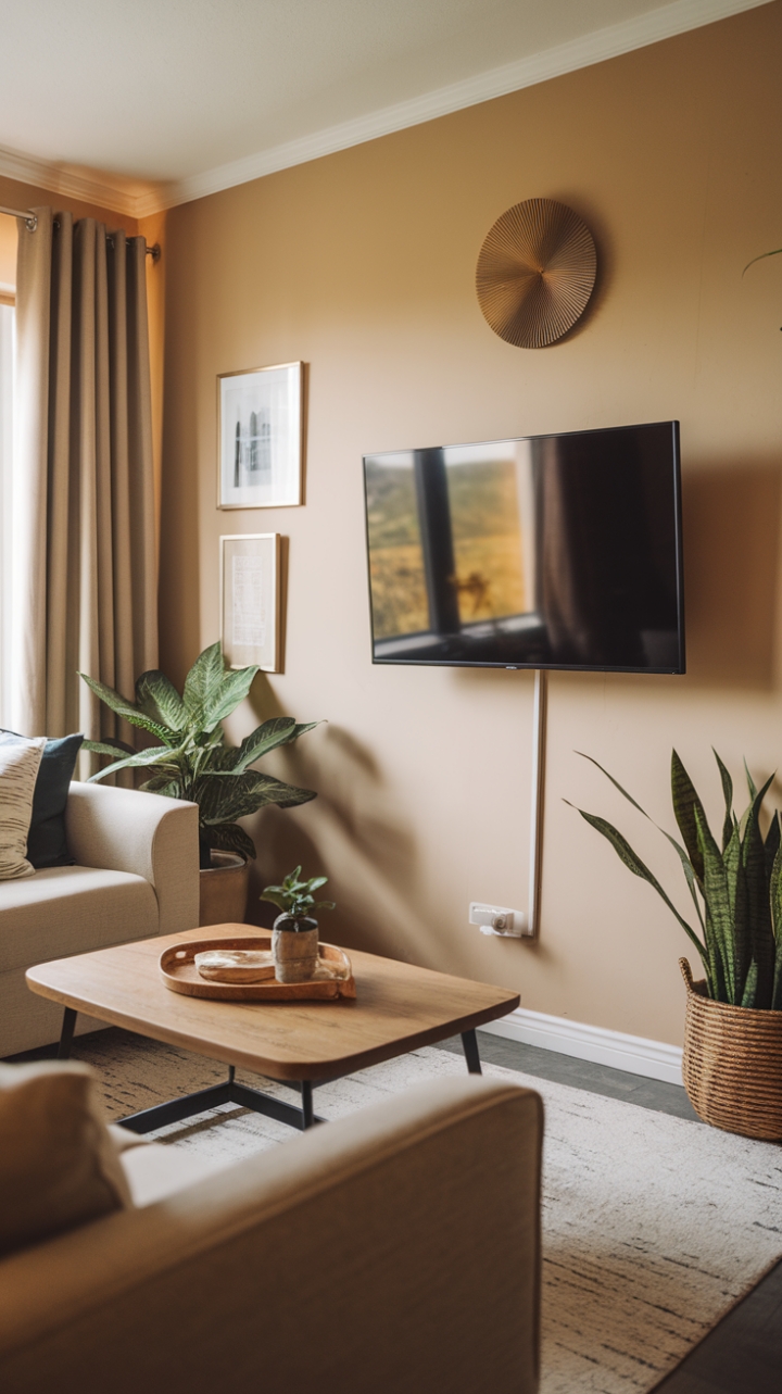 Warm and Charming Living Space with Thoughtful Decor and Soft Lighting