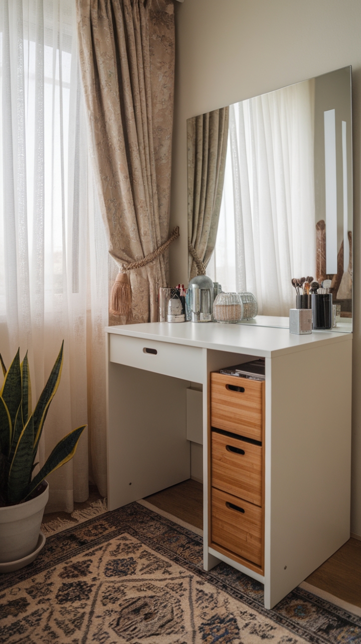 Bright and Cozy: A Small Space Vanity Retreat