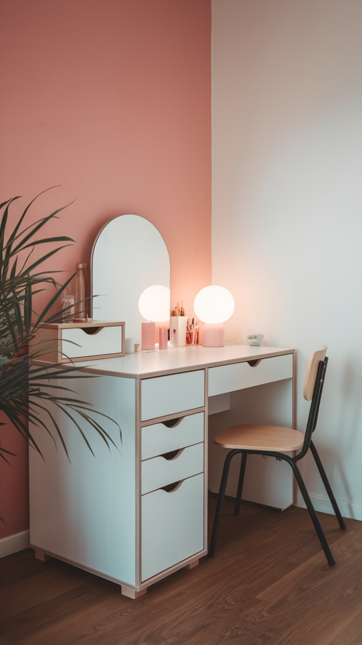 Charming Petite Vanity with Feminine Touches