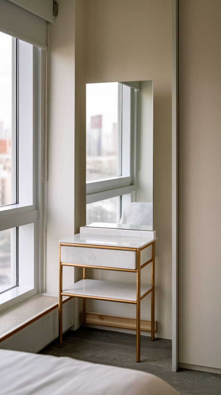 Elegant Compact Vanity with Sunlit Charm