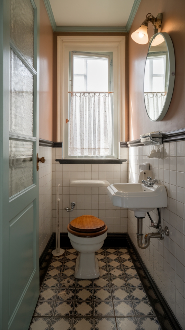 Old-World Elegance: A Stylish Powder Room with Vintage Touches