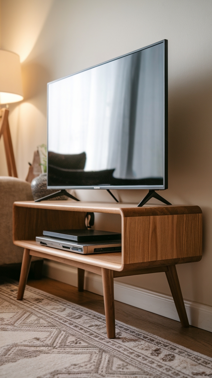 Warm Wooden Elegance for a Cozy Entertainment Nook