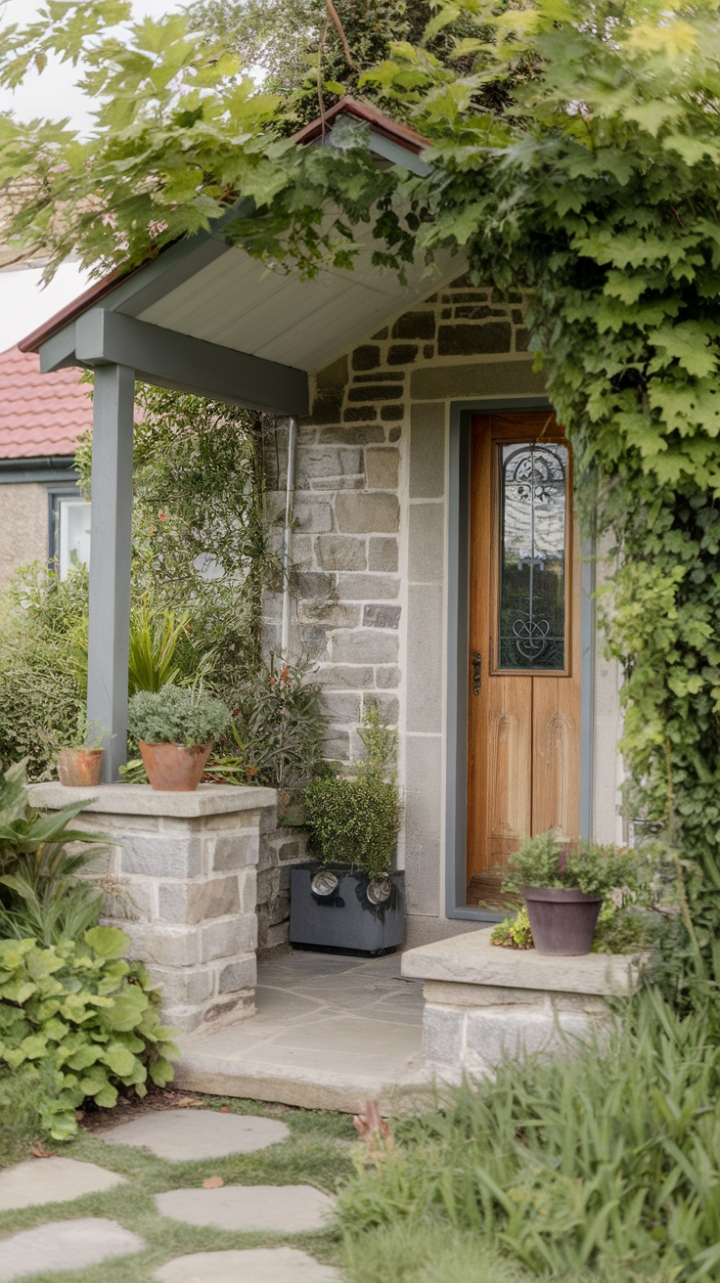 Inviting Foliage-Framed Entryway