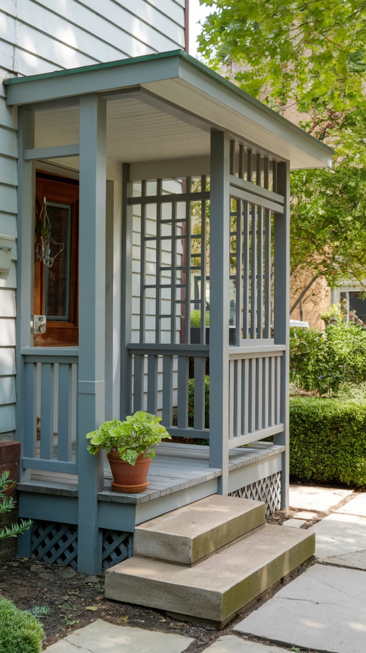 Inviting Outdoor Space with Potted Plants and Well-Maintained Garden