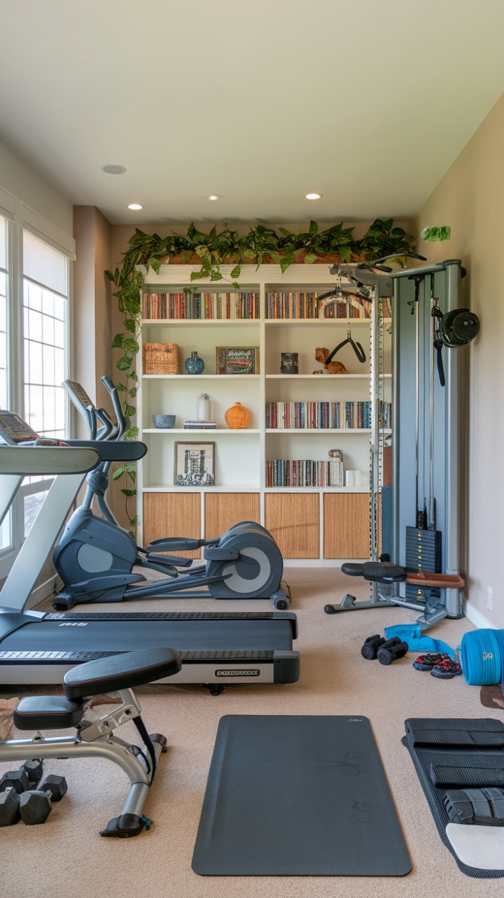 Stylish Corner Turns into a Functional Home Gym