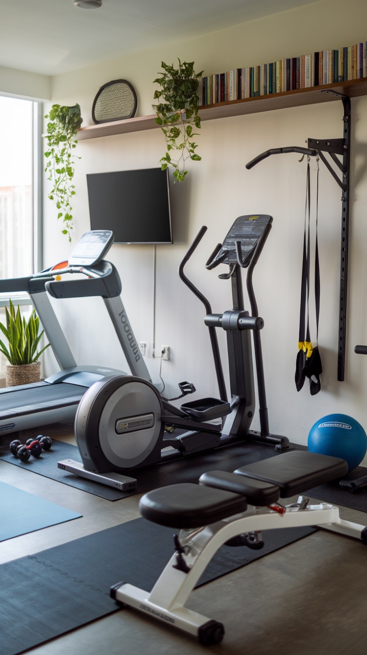 Efficient Compact Home Gym for a Cozy Apartment