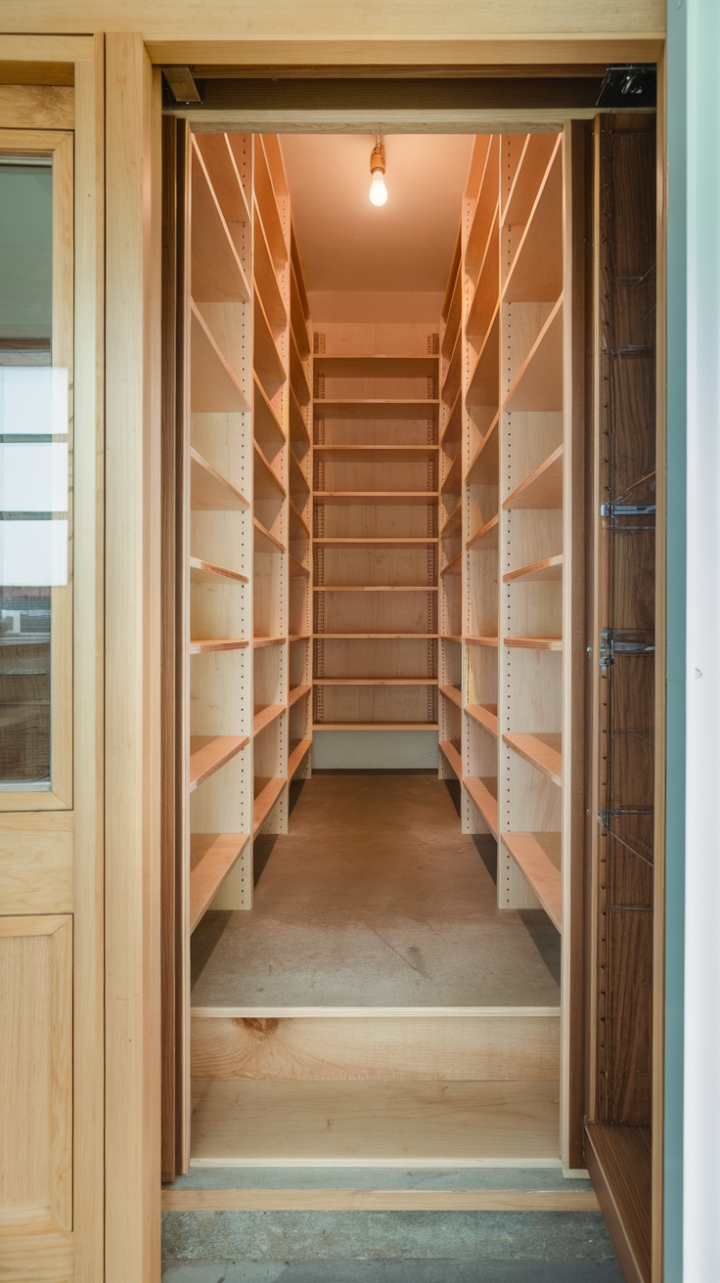 Chic and Functional Step-In Pantry with Natural Light