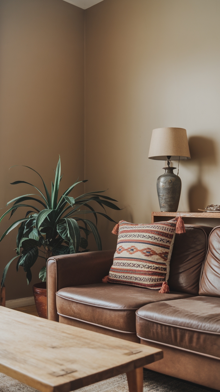 Warm and Inviting Small Space with Earthy Accents