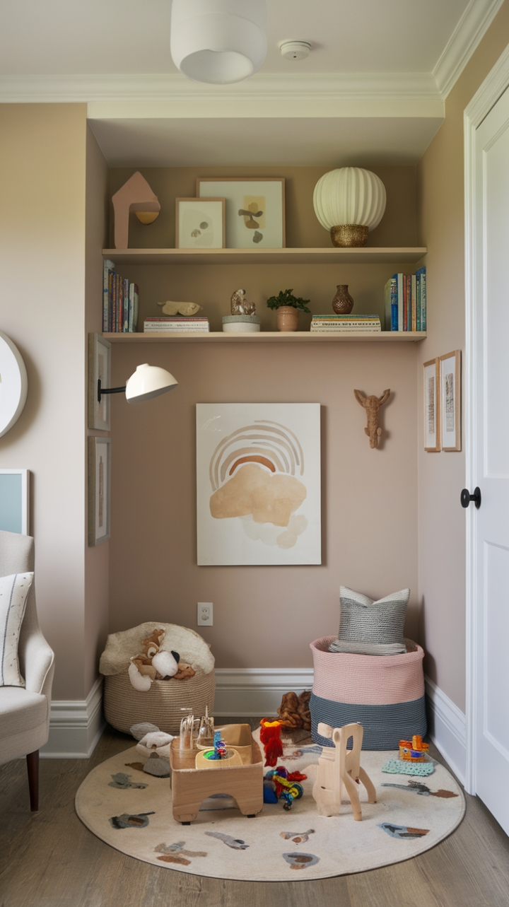 Inviting Little Retreat with Plush Rug and Curated Toys