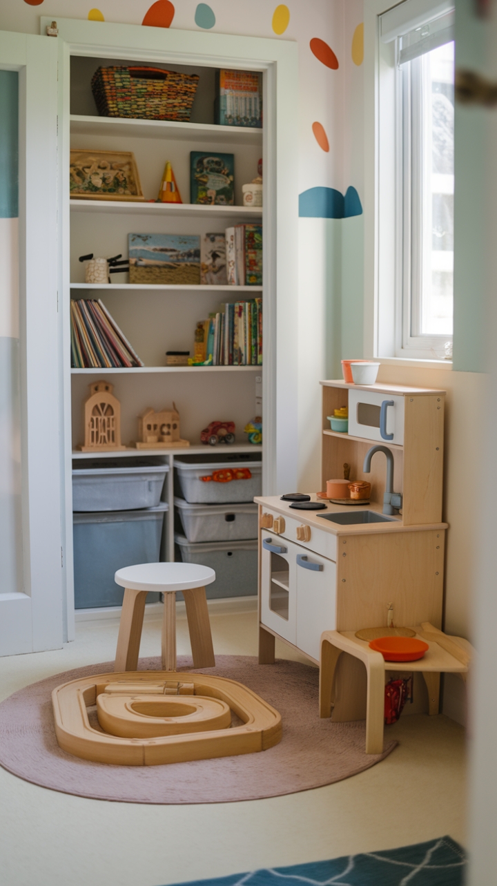Bright and Cozy Kids' Play Area with Books and Soft Rug