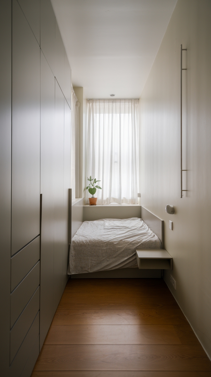 Contemporary White and Wood Bedroom with Natural Light