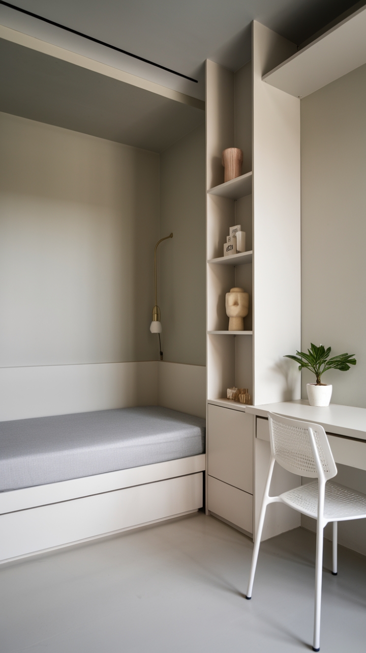Serene Gray and White Bedroom Retreat