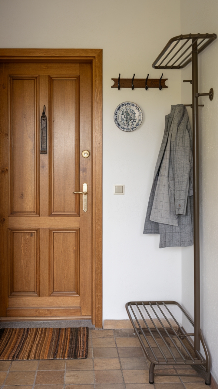 Stylish and Functional Entryway with Character and Comfort